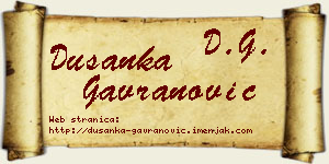 Dušanka Gavranović vizit kartica